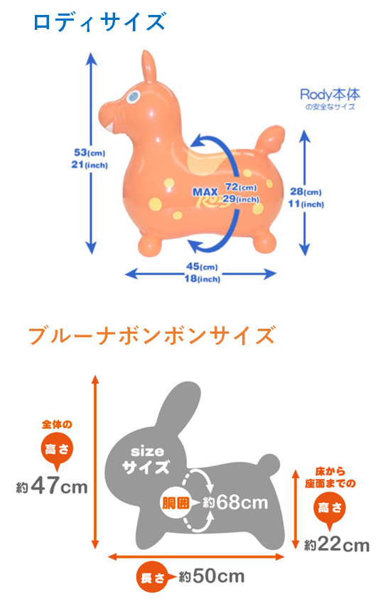 ロディ と ブルーナボンボン ミッフィー の 違い は 乗用バルーン遊具の2強を徹底比較 馬 Vs うさぎ さん ディズニー好きハッピーママのネット情報ブログ